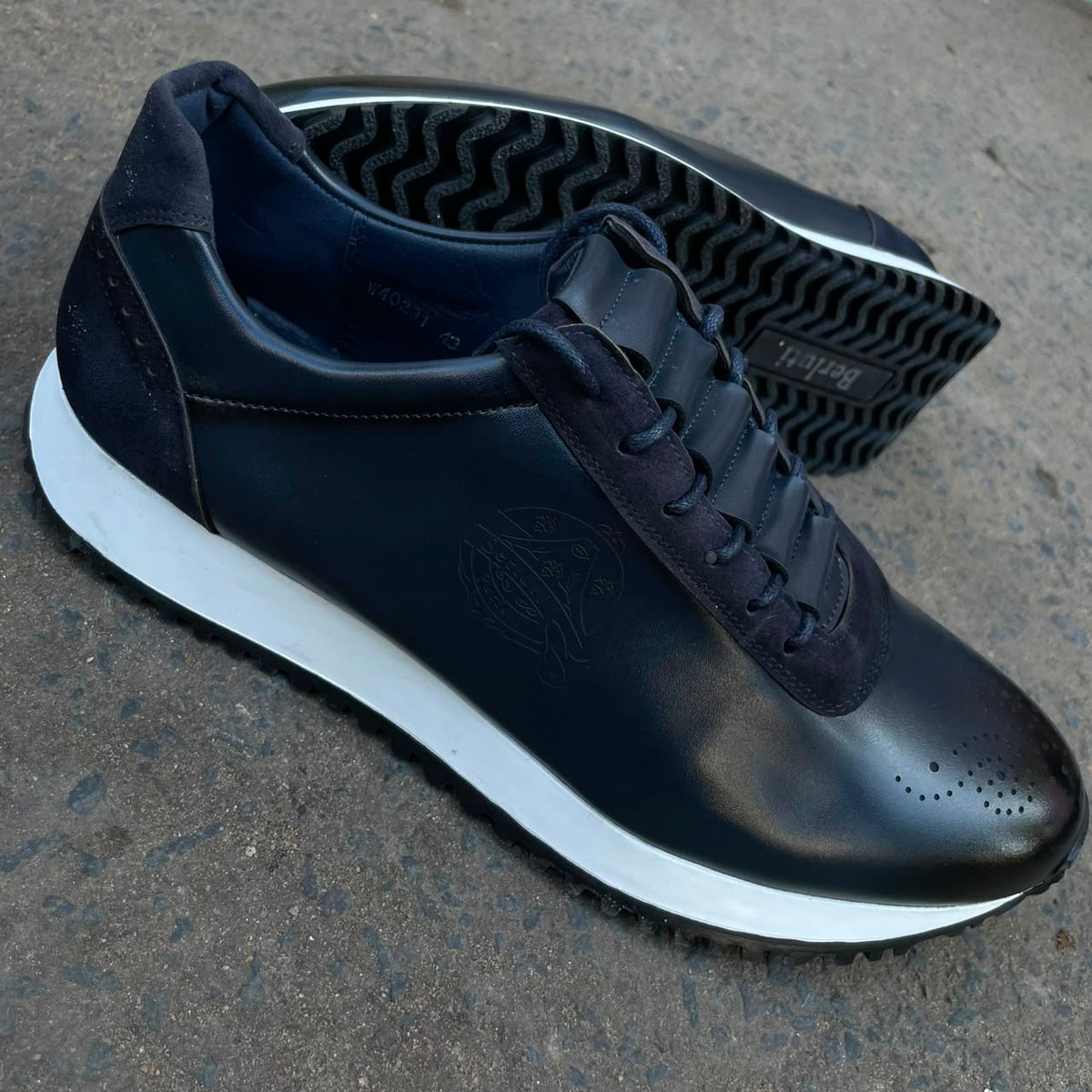 Sneakers en Cuir Patiné pour Homme – Style Hybride Élégant