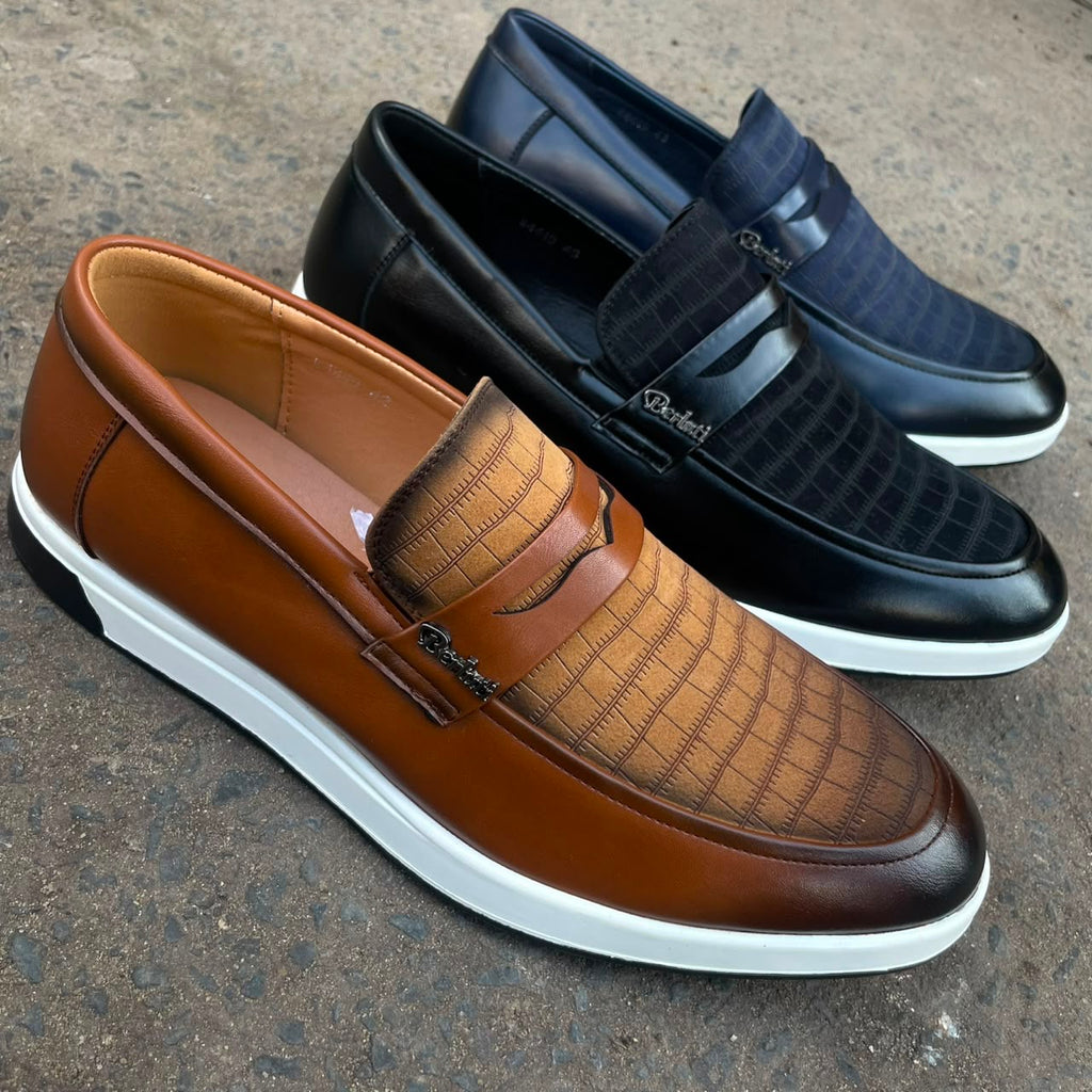Mocassins Décontractés Premium en Cuir Embossé Crocodile – Collection Homme