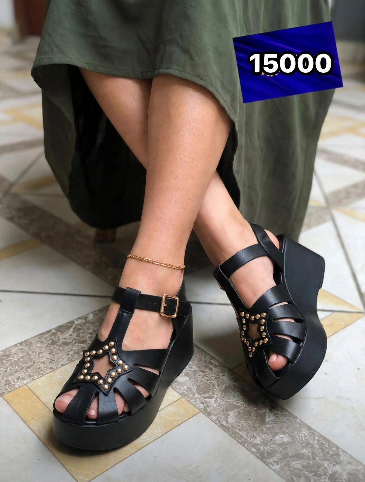 Sandales Compensées Style Spartiates