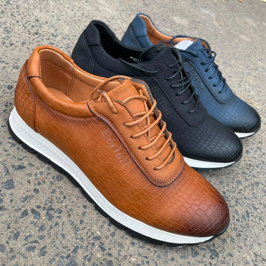 SNEAKERS EN CUIR EFFECT CROCO : L'ÉLÉGANCE URBAINE À VOS PIEDS !