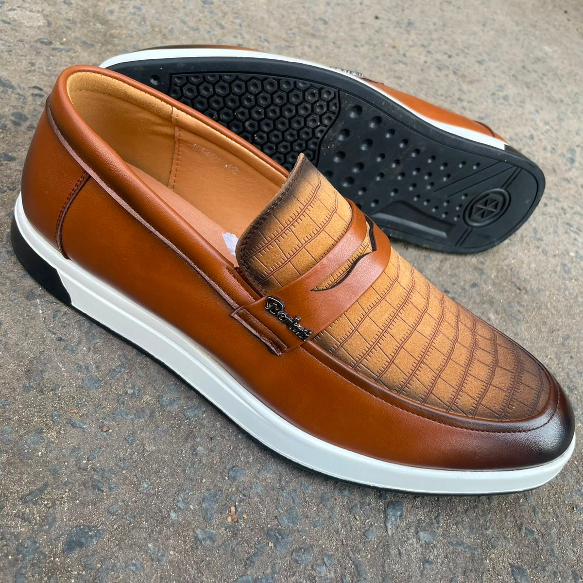 Mocassins Décontractés Premium en Cuir Embossé Crocodile – Collection Homme
