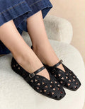 Ballerines en Dentelle Noire, rose, or, argent et marron café – Style Rétro Chic