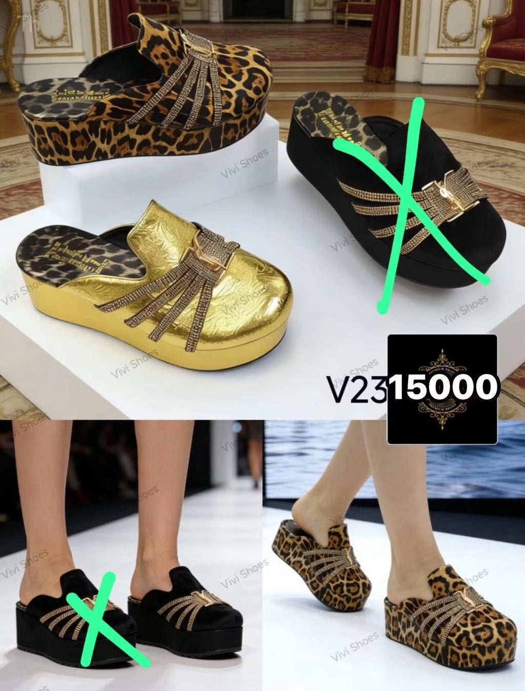 Sandales Compensées Cloutées Style Cage pour Femme