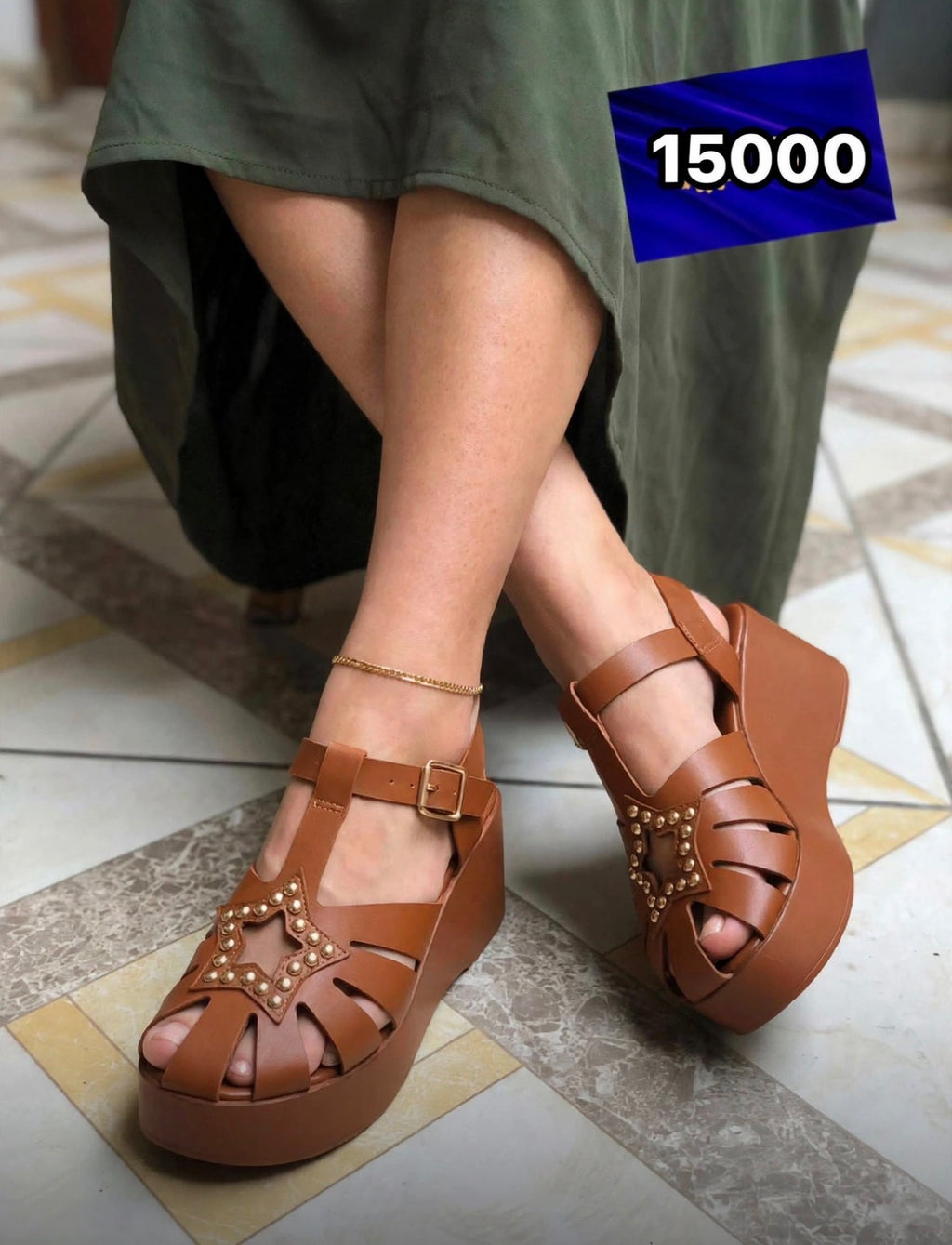 Sandales Compensées Style Spartiates