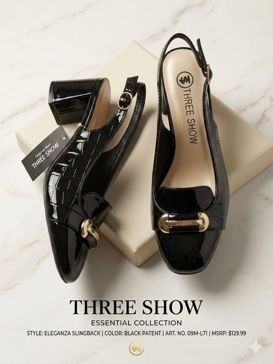 Escarpins Slingbacks Eleganza en Cuir Verni