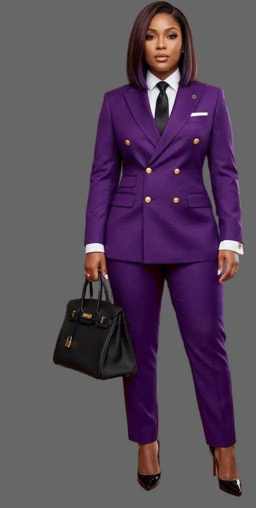 Ensemble Tailleur Croisé 5 Pièces Premium – Style Business Royal