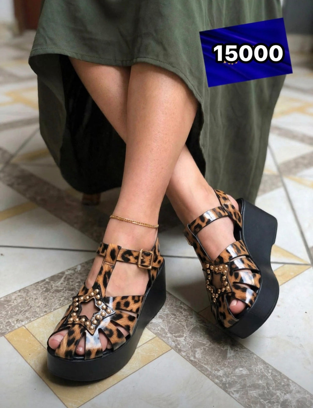 Sandales Compensées Style Spartiates