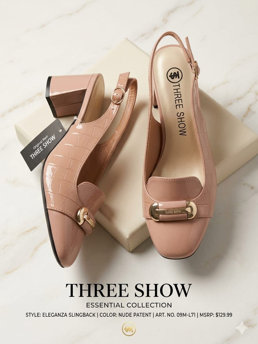Escarpins Slingbacks Eleganza en Cuir Verni