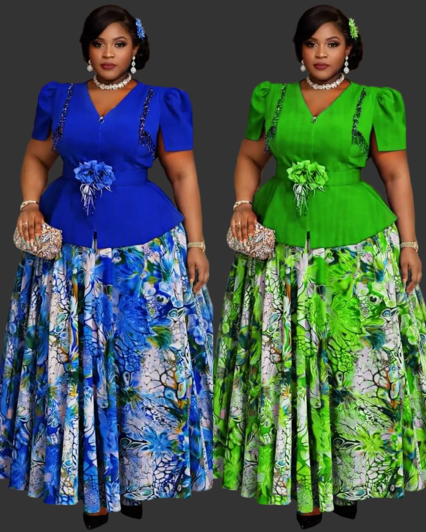 Robes Haut Péplum  Évasée Fleurie – Collection Prestige
