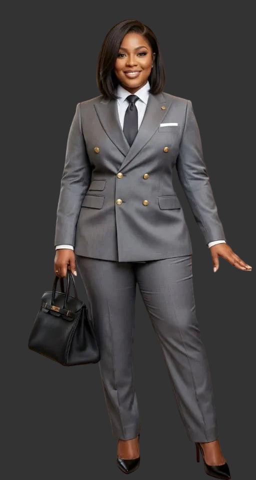 Ensemble Tailleur Croisé 5 Pièces Premium – Style Business Royal