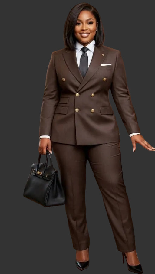 Ensemble Tailleur Croisé 5 Pièces Premium – Style Business Royal