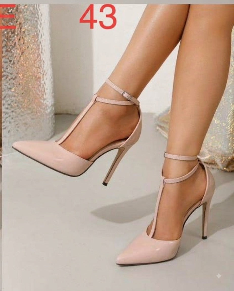 Escarpins Vernis à Bride en T et Talon Stiletto
