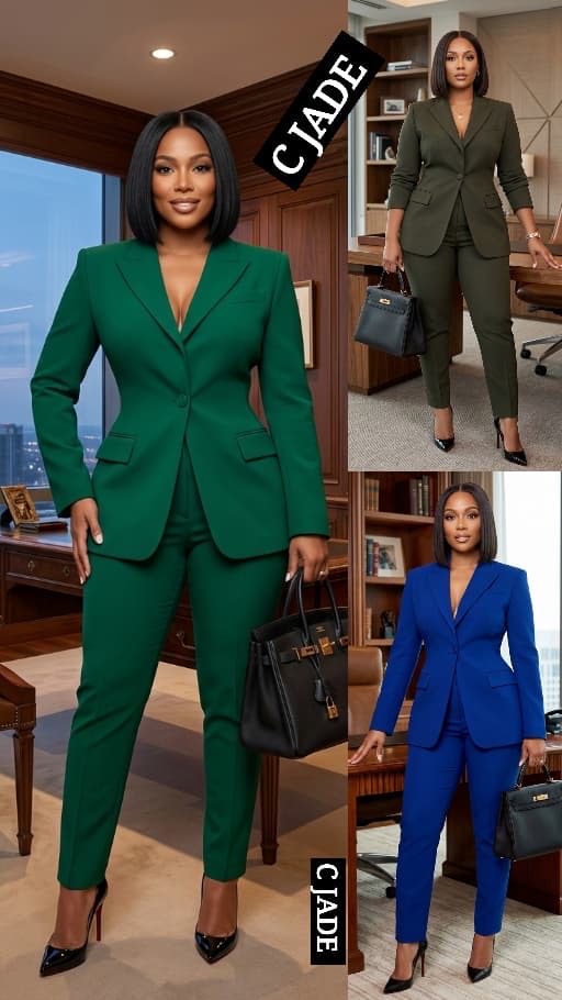 Élégance Corporate : Le Tailleur Pantalon Gris Anthracite, noire, bleu, vert