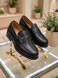 Mocassins Classiques en Cuir Lisse – Noir pour hommes