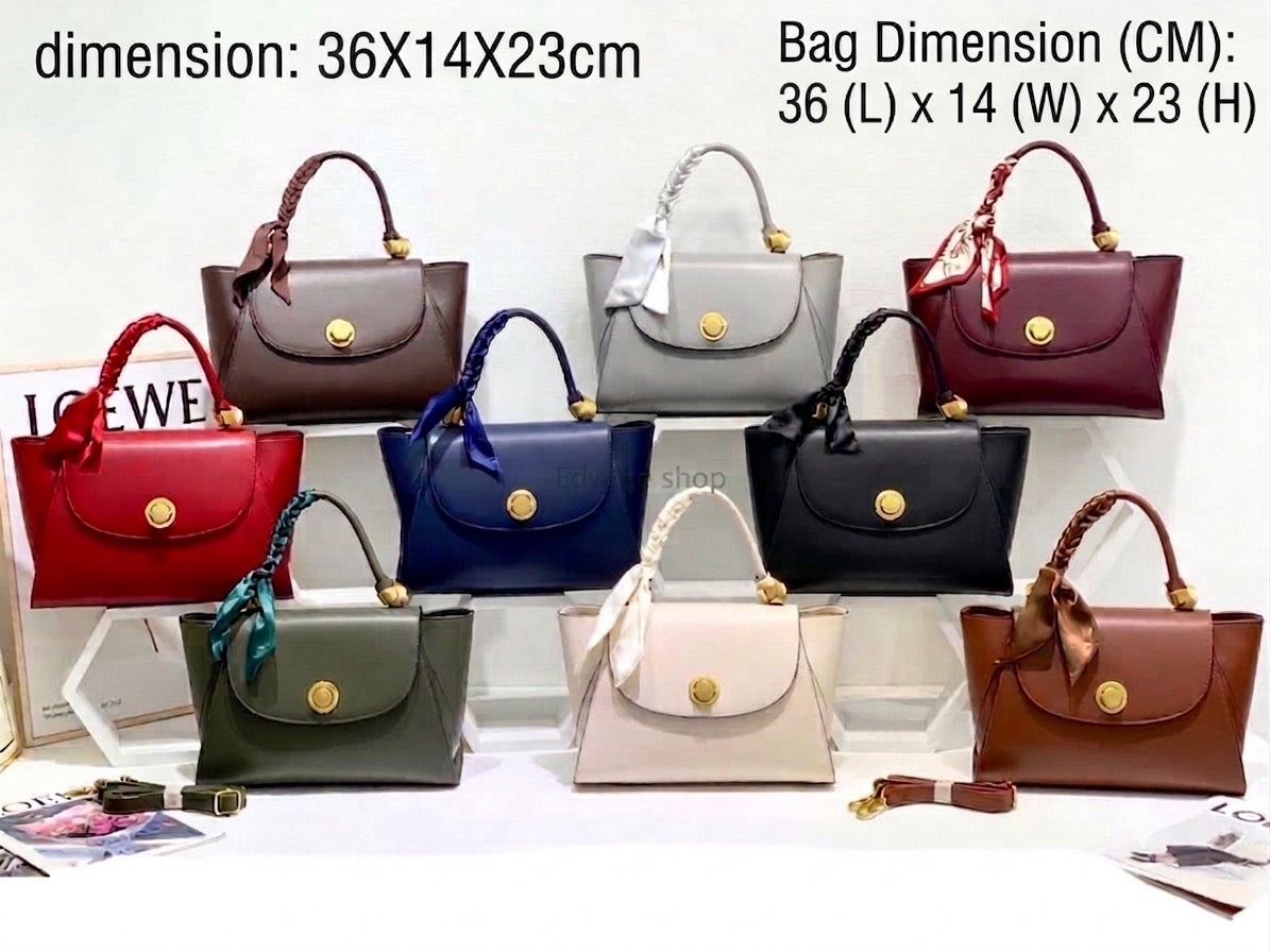 Sac à main élégant Loewe – Design classique avec poignée tressée et foulard en soie