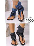 Sandales Montantes en Jean Style Gladiateur – Le Confort Audacieux