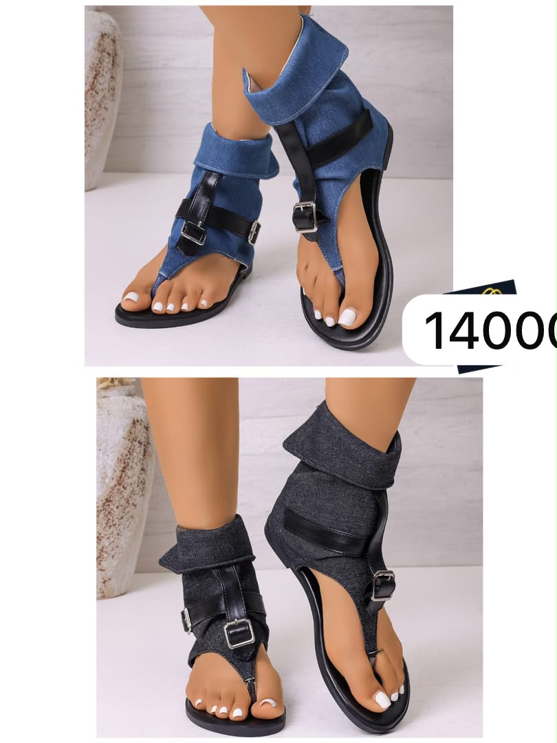 Sandales Montantes en Jean Style Gladiateur – Le Confort Audacieux